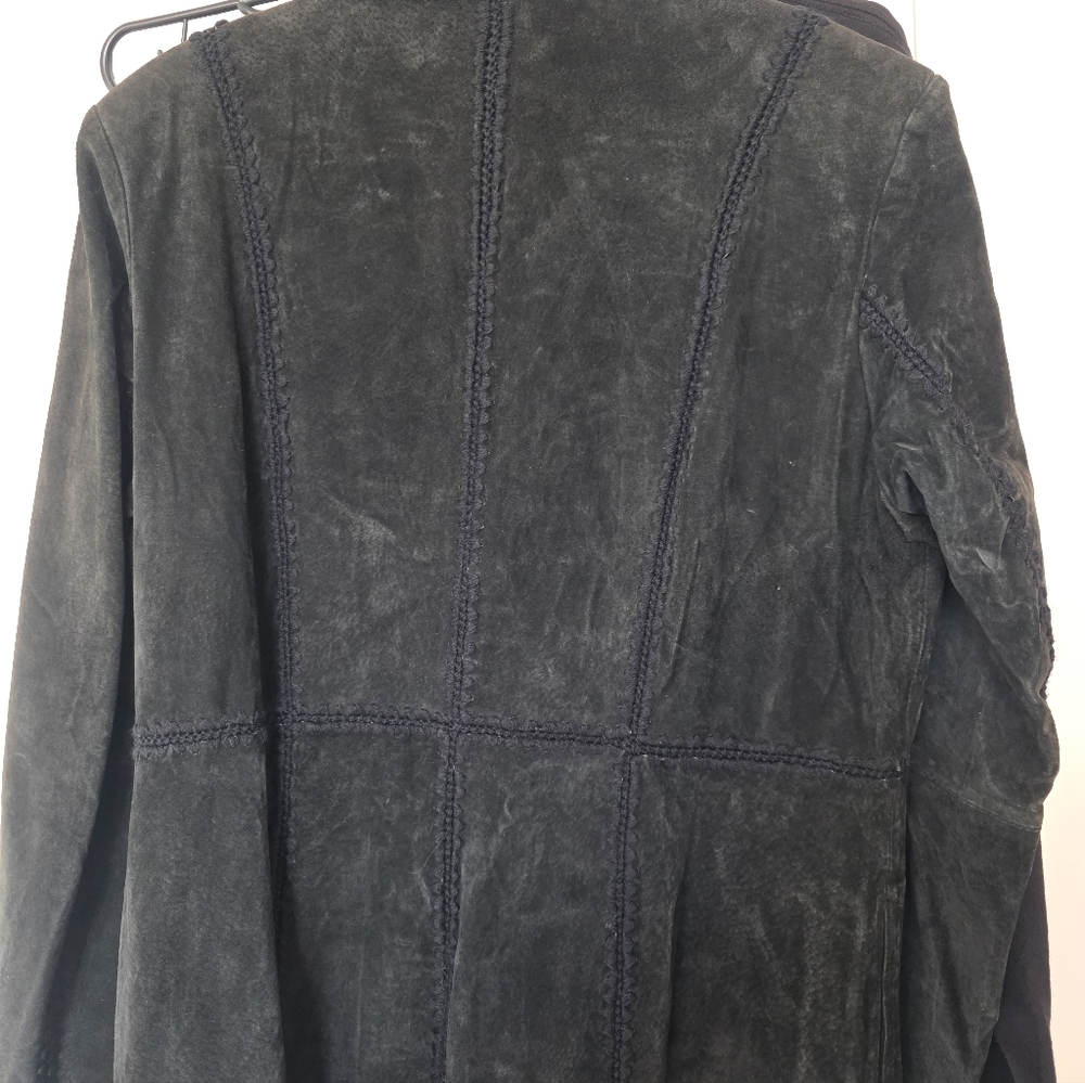 Womens Black Leather coat - Picture 7 of 8